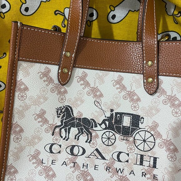 Coach Classic Print Leather Tote Bag - Picture 2 of 8